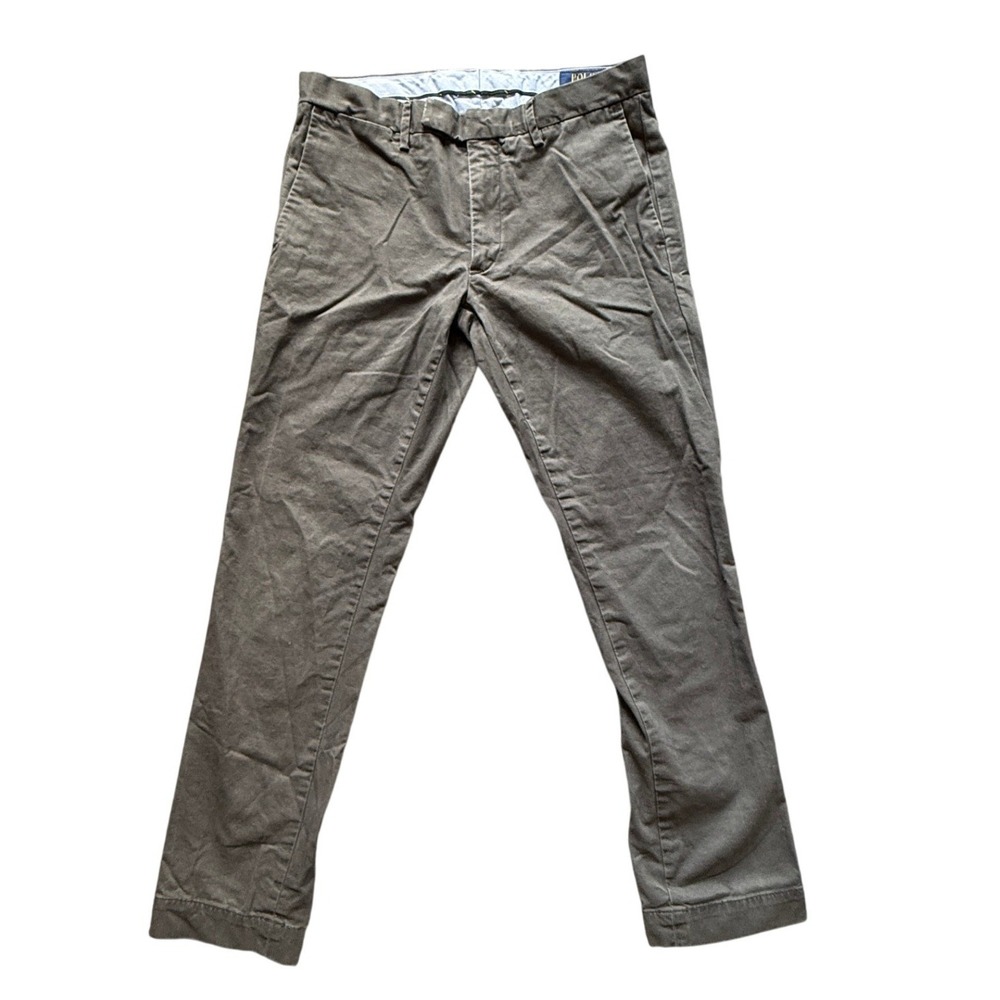 Polo Ralph Lauren Stretch Slim Fit Chino Pants Gray 30x30 Mens Trousers